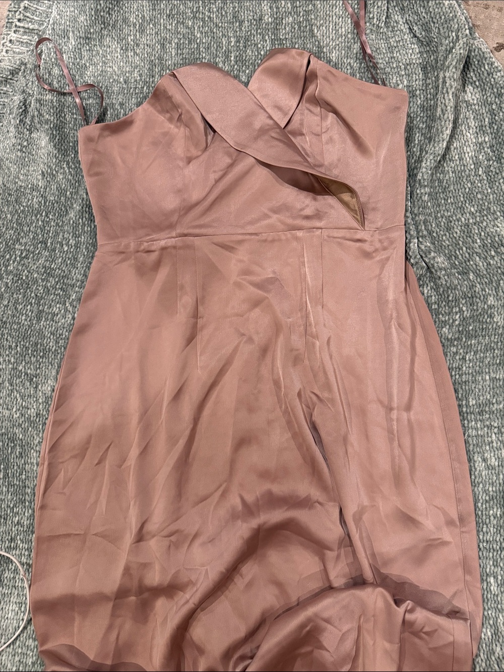 long gown Strapless Satin Sheath Dress in champagne